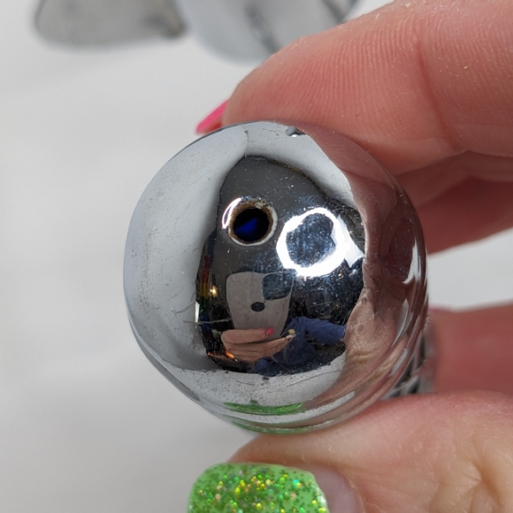 Vintage 1950s Chrome Jet plane Cruet set salt pepper shakers silver blue - Picture 12 of 17